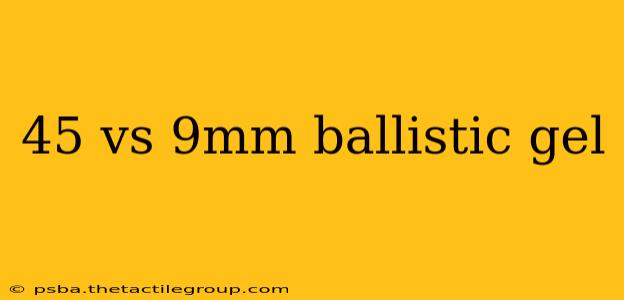 45 vs 9mm ballistic gel