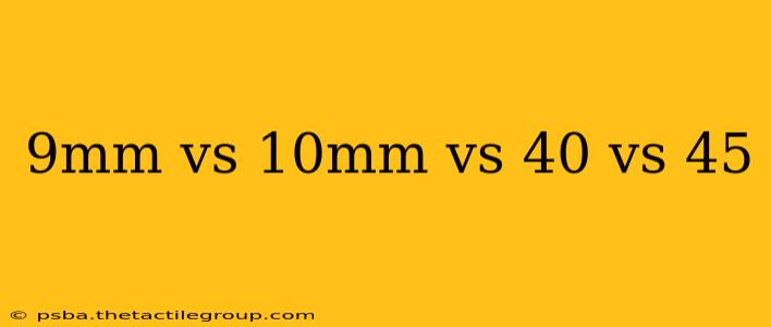 9mm vs 10mm vs 40 vs 45