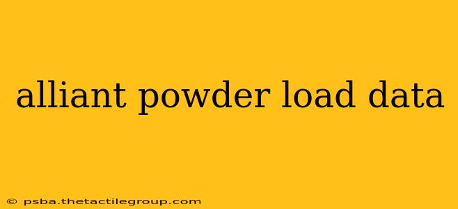 alliant powder load data