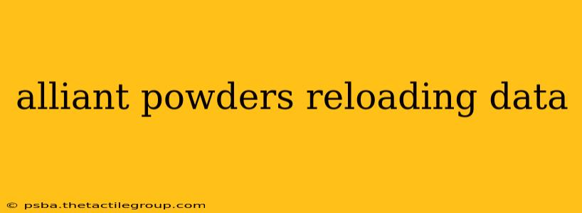 alliant powders reloading data