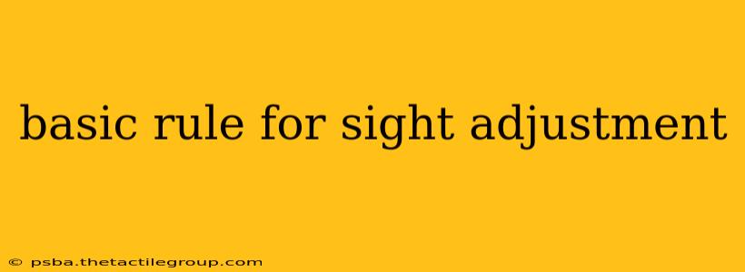 basic rule for sight adjustment