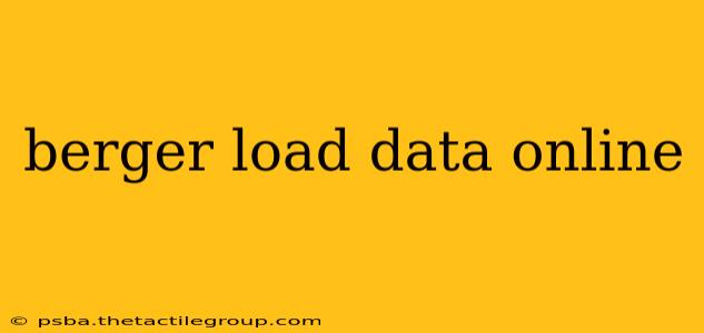 berger load data online