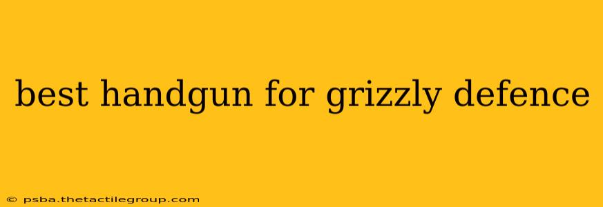 best handgun for grizzly defence