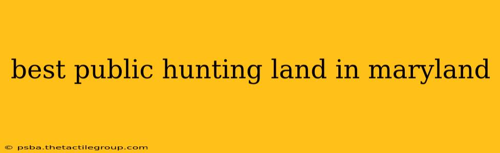 best public hunting land in maryland