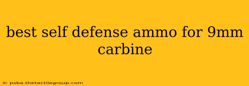 best self defense ammo for 9mm carbine