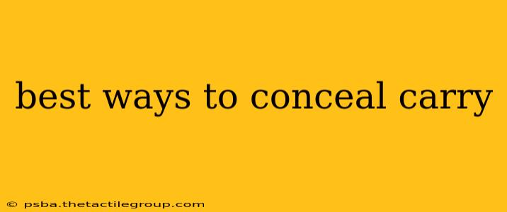 best ways to conceal carry