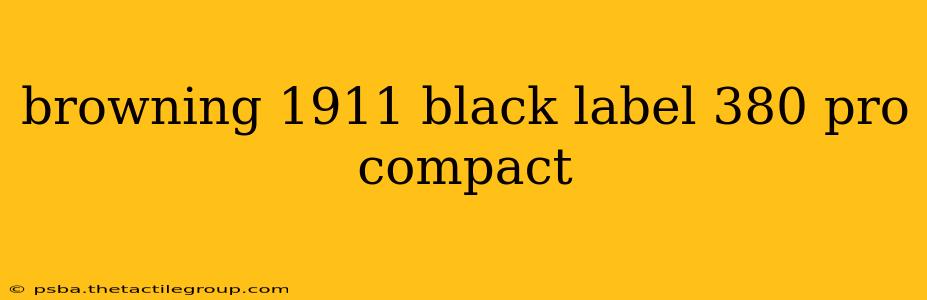 browning 1911 black label 380 pro compact