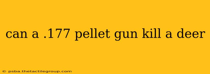 can a .177 pellet gun kill a deer