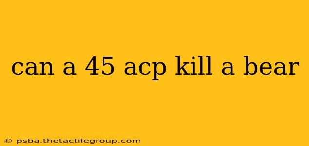 can a 45 acp kill a bear