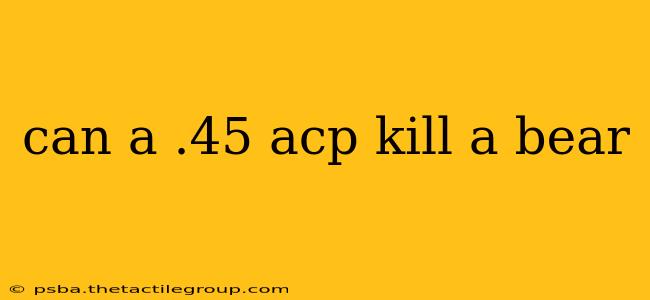 can a .45 acp kill a bear