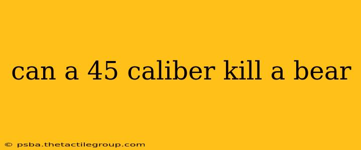 can a 45 caliber kill a bear