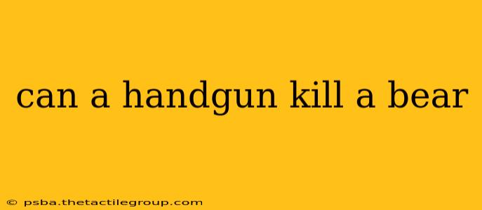 can a handgun kill a bear