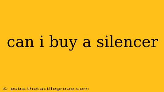 can i buy a silencer