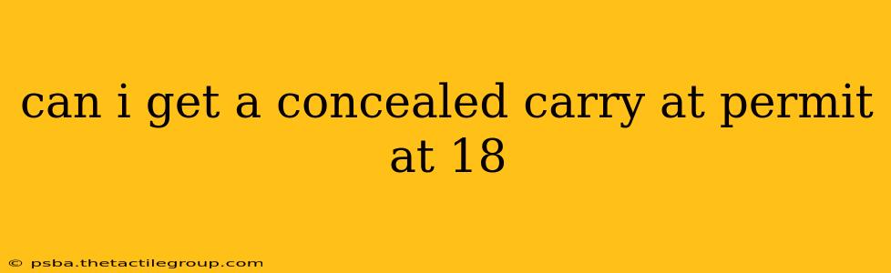 can i get a concealed carry at permit at 18