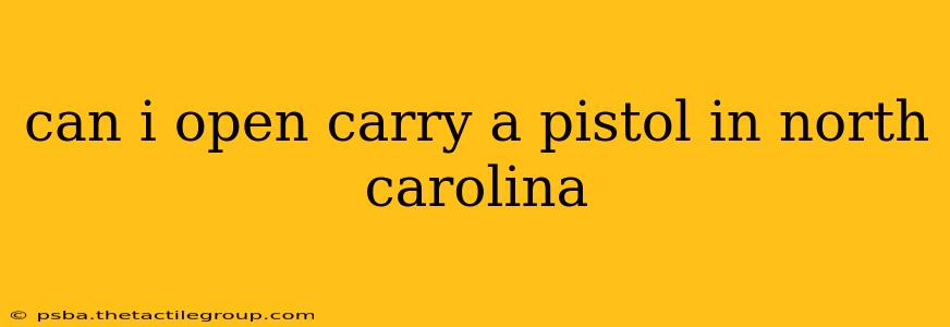 can i open carry a pistol in north carolina