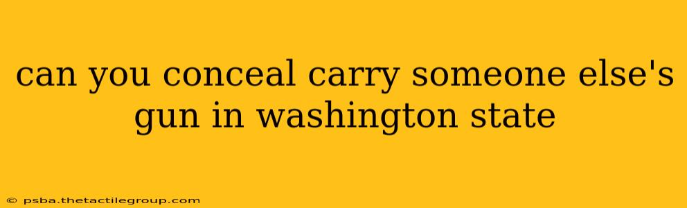 can you conceal carry someone else's gun in washington state