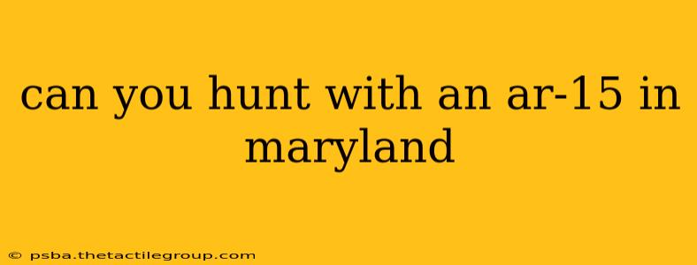 can you hunt with an ar-15 in maryland