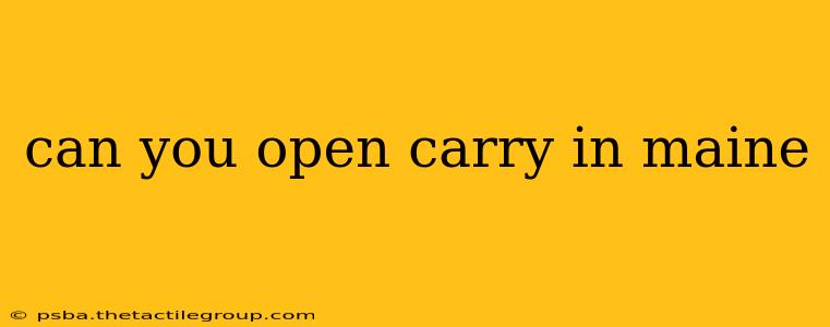 can you open carry in maine