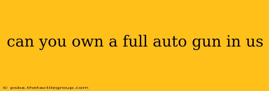 can you own a full auto gun in us