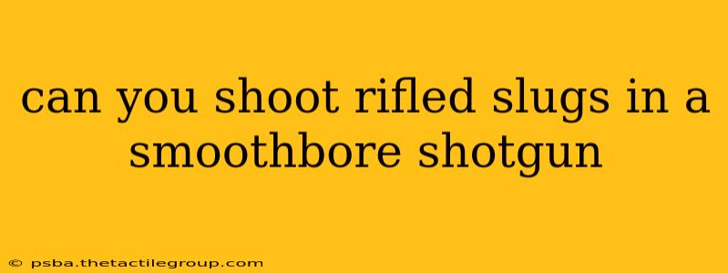 can you shoot rifled slugs in a smoothbore shotgun