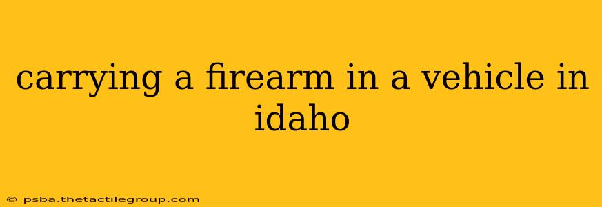 carrying a firearm in a vehicle in idaho