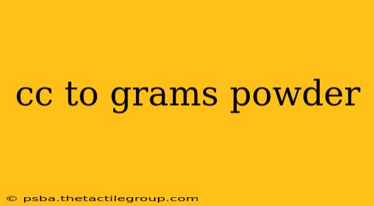 cc to grams powder