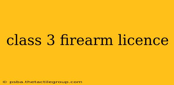 class 3 firearm licence