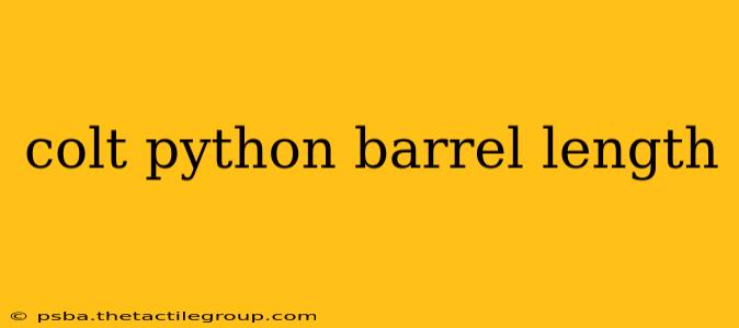 colt python barrel length