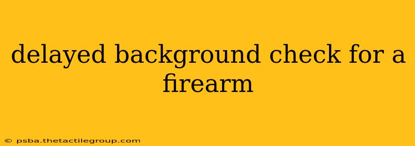 delayed background check for a firearm