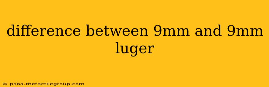 difference between 9mm and 9mm luger