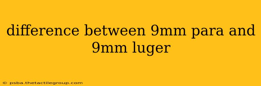 difference between 9mm para and 9mm luger