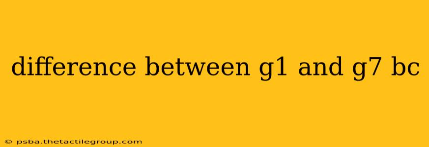 difference between g1 and g7 bc