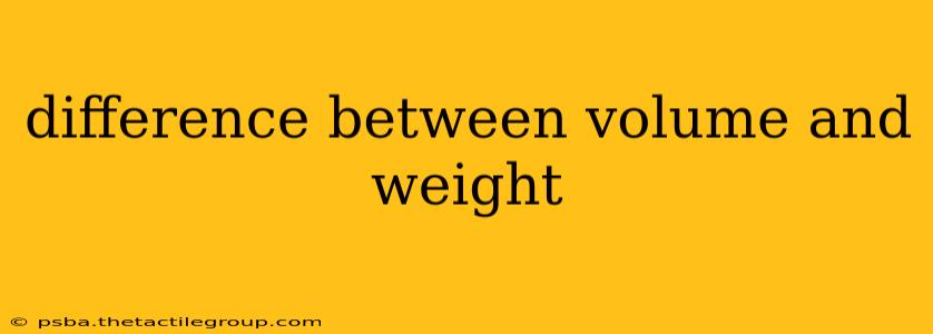 difference between volume and weight