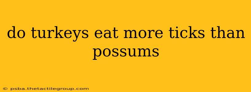 do turkeys eat more ticks than possums