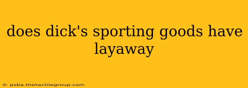 does dick's sporting goods have layaway