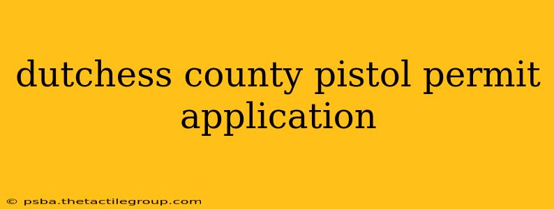 dutchess county pistol permit application