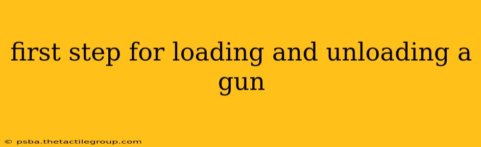 first step for loading and unloading a gun