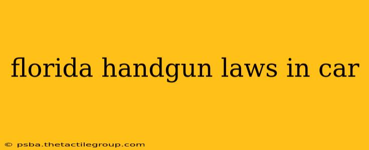 florida handgun laws in car