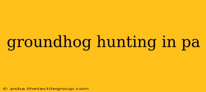 groundhog hunting in pa