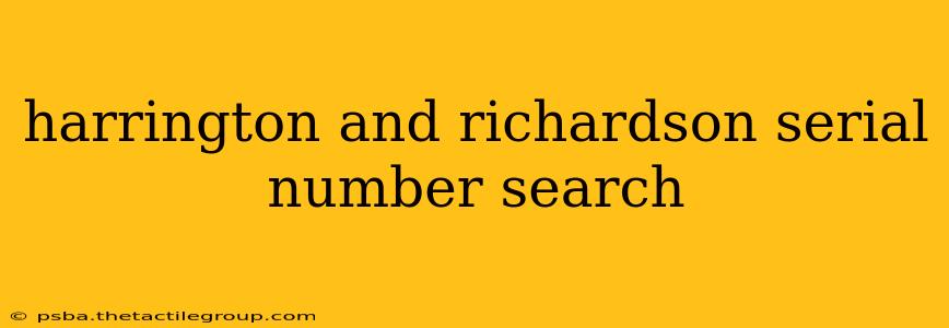 harrington and richardson serial number search