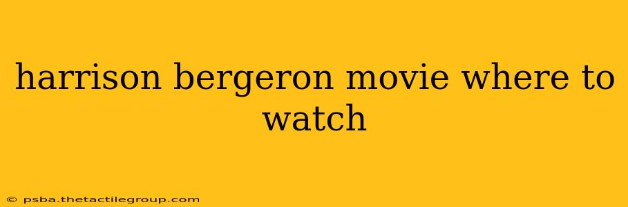 harrison bergeron movie where to watch