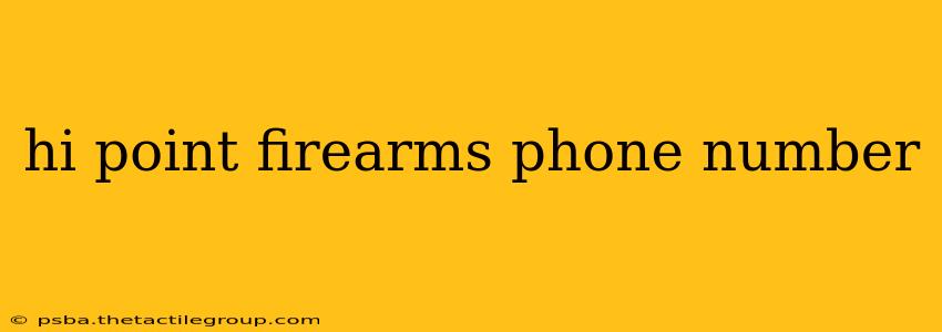 hi point firearms phone number