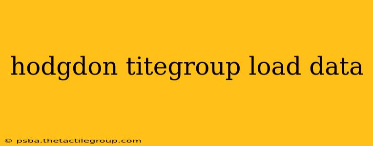 hodgdon titegroup load data