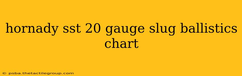 hornady sst 20 gauge slug ballistics chart