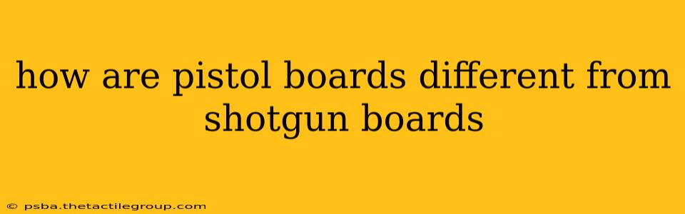 how are pistol boards different from shotgun boards