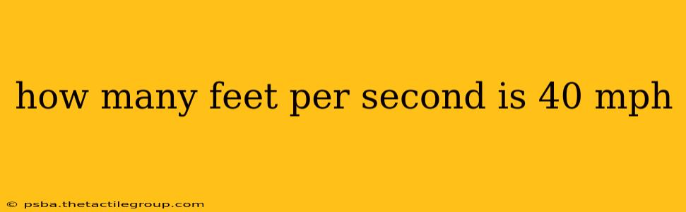 how many feet per second is 40 mph