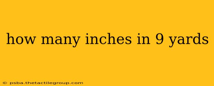 how many inches in 9 yards