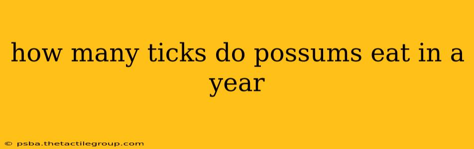 how many ticks do possums eat in a year