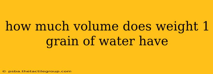 how much volume does weight 1 grain of water have