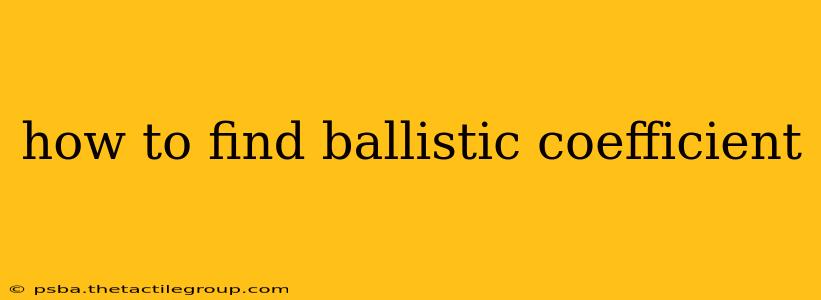 how to find ballistic coefficient